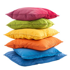 bright pillows isolated on white background
