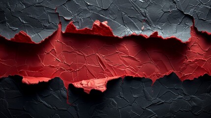 Torn Piece of Red Paper - obrazy, fototapety, plakaty