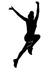 Vector silhouette an jumping Sport girl