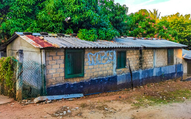 House hut construction stop building ruin in Puerto Escondido Mexico.