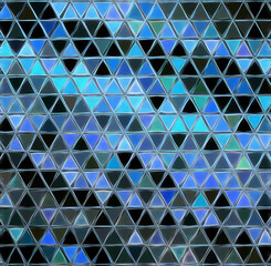 Fototapeta premium blue and grey triangle mosaic with similar but different tiles