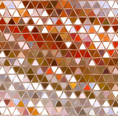 orange and beige triangle mosaic with similar but different tiles