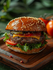 hamburger on a plate
