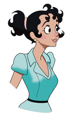 portrait of a retro waitress 