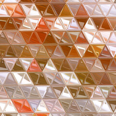 orange and beige triangle mosaic with similar but different tiles