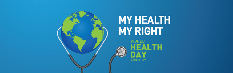 World Health Day concept. Global health care concept. My Health My Right. April 07 - obrazy, fototapety, plakaty