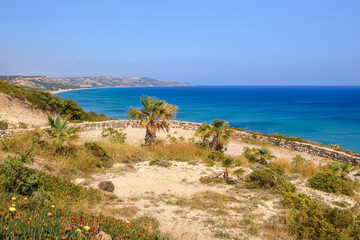 Naklejka na ściany i meble Paradise Beach, the most famous beach on the island of Kos. Greece