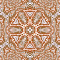 beige orange hexagonal kaleidoscopic design