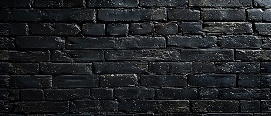 A Dark tone texture of a black brick wall - obrazy, fototapety, plakaty