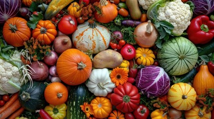 Vegetables harvested in the fall season. - obrazy, fototapety, plakaty