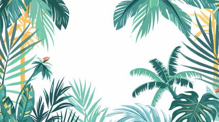Summer background. Tropical palm tree Flat vector iso