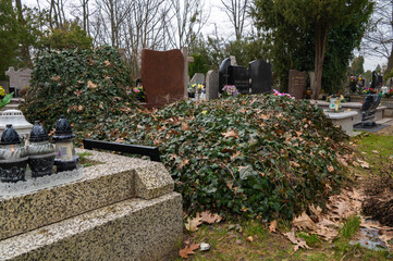 Abandoned grave at the Catholic cemetery
