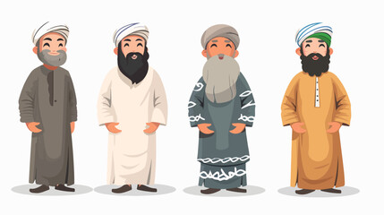 Vector illustration of Muslim men cartoon greeting 