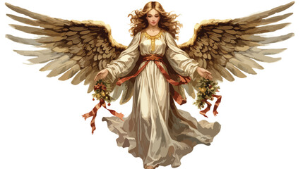 Vintage Victorian Ephemera Christmas Angel with Wings