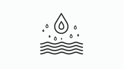 Water line icon. High quality outline symbol for web