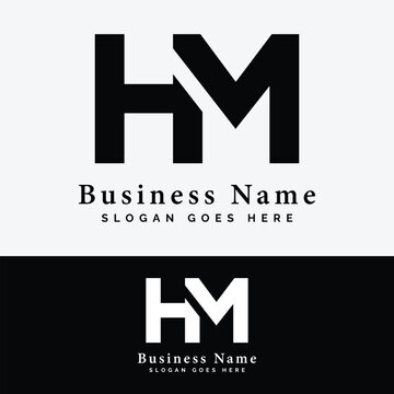 H, M, HM letter Logo Design. Alphabet HM initial logo vector Illustration