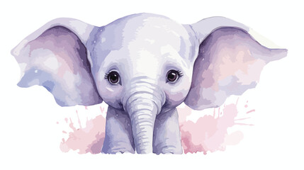 Watercolor Elephant Baby Shower Elephant Flat vector