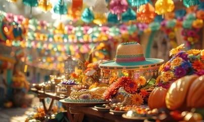 Fotobehang vibrant mexican market crafts © Belho Med