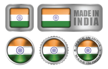 Made in India Seal Badge or Sticker Design illustration