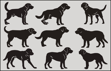 Obraz premium dogs silhouettes vector