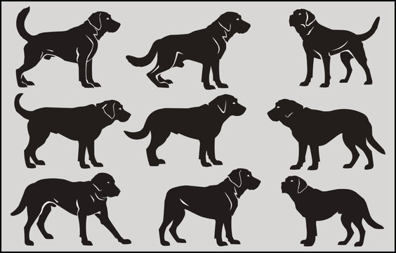 dogs silhouettes vector