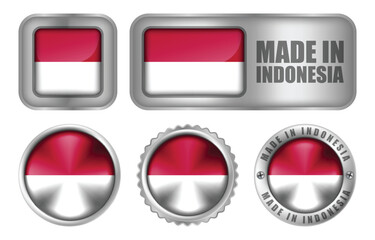 Made in Indonesia Seal Badge or Sticker Design illustration