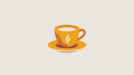 Logo of a cup of coffee tea on an isolated background