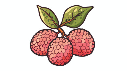 Lychee vector outline icon. Vector illustration litch