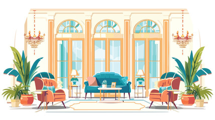 Luxury and elegant cartoon flat vector isolated on white