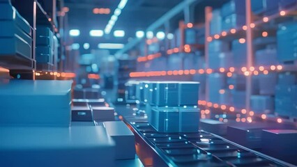 smart warehouse with artificial intelligence, without human intervention. autonomous form of sorting and loading of goods. smart logistics and sorting technologies. Generative AI - Powered by Adobe