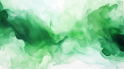 Abstract watercolor green splash texture on a white background. Hand painted watercolor green creative backdrop.