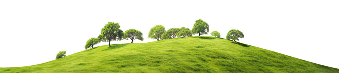 Fototapeta na wymiar Green hills lanscape cut out