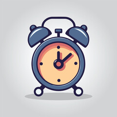 Alarm clock concept. Vector illustration of  wall clock, Clock icon in flat style