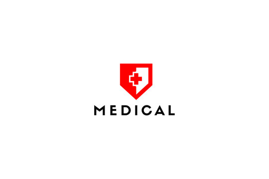 Medical protect simple logo design solution