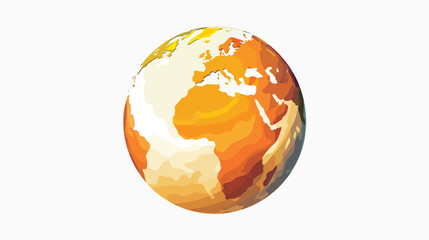 Orange shading silhouette cartoon earth globe