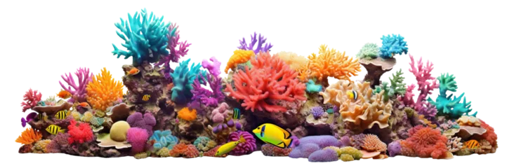 Tuinposter Colorful coral reef cut out © Yeti Studio
