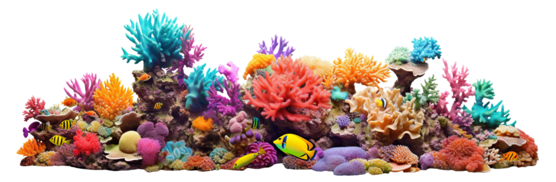 Colorful coral reef cut out