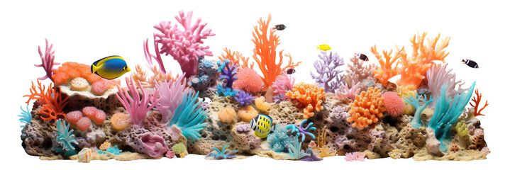 Fototapeta na wymiar Colorful coral reef cut out
