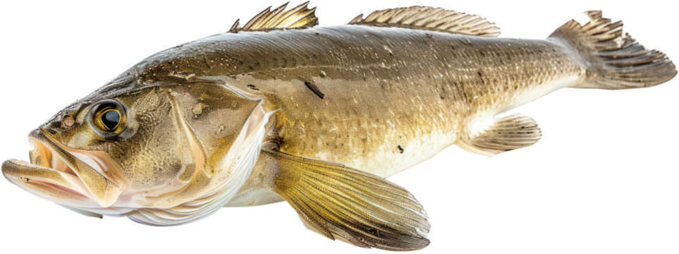Cod fish isolated, cut out transparent