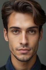 Obraz premium Portrait of a handsome male from european. 25 years old. Generative AI