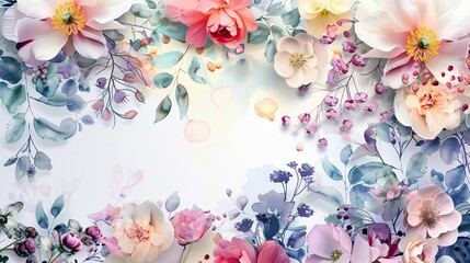 Whimsical Watercolors Creating Stunning Floral Invitations for Your Dream Wedding,illustration , 3D render