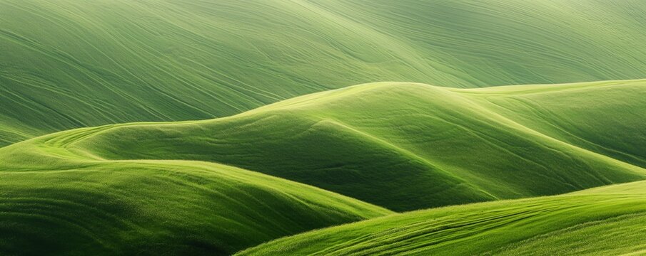 A background image showing some green hills, in the style of organic forms and patterns, large canvases