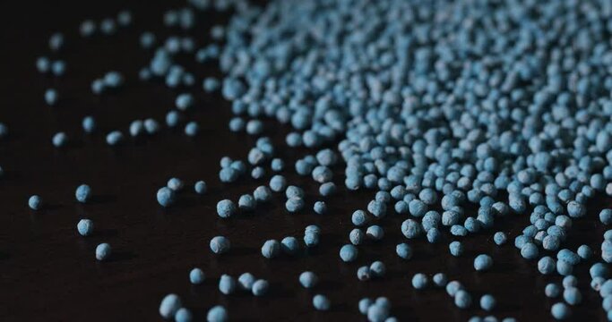 Closeup shot of chemical Fertilizer, Slow motion

