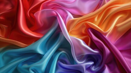 Obraz premium Close up shot of vibrant multicolored fabric. Perfect for textile backgrounds