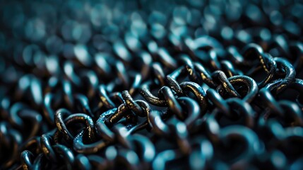 A detailed view of linked chains, perfect for industrial concepts