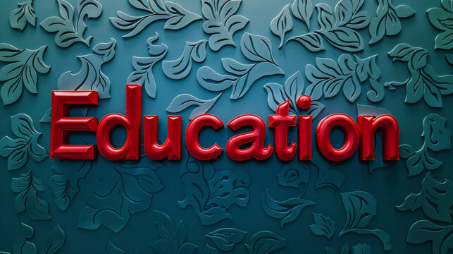 A person browsing a graphic design website sees the word "Education" written in a single color on a background image.