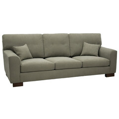 green fabric sofa. The object is isolated on a white background