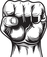 wrist fist pump, hands clenched power strength icon logo vector. Fight for rights, protest