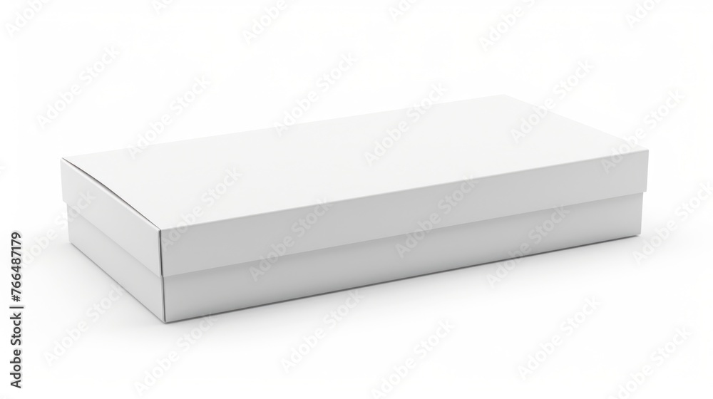 Poster a white box placed on a white surface. perfect for minimalistic designs