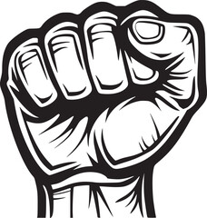 wrist fist pump, hands clenched power strength icon logo vector. Fight for rights, protest